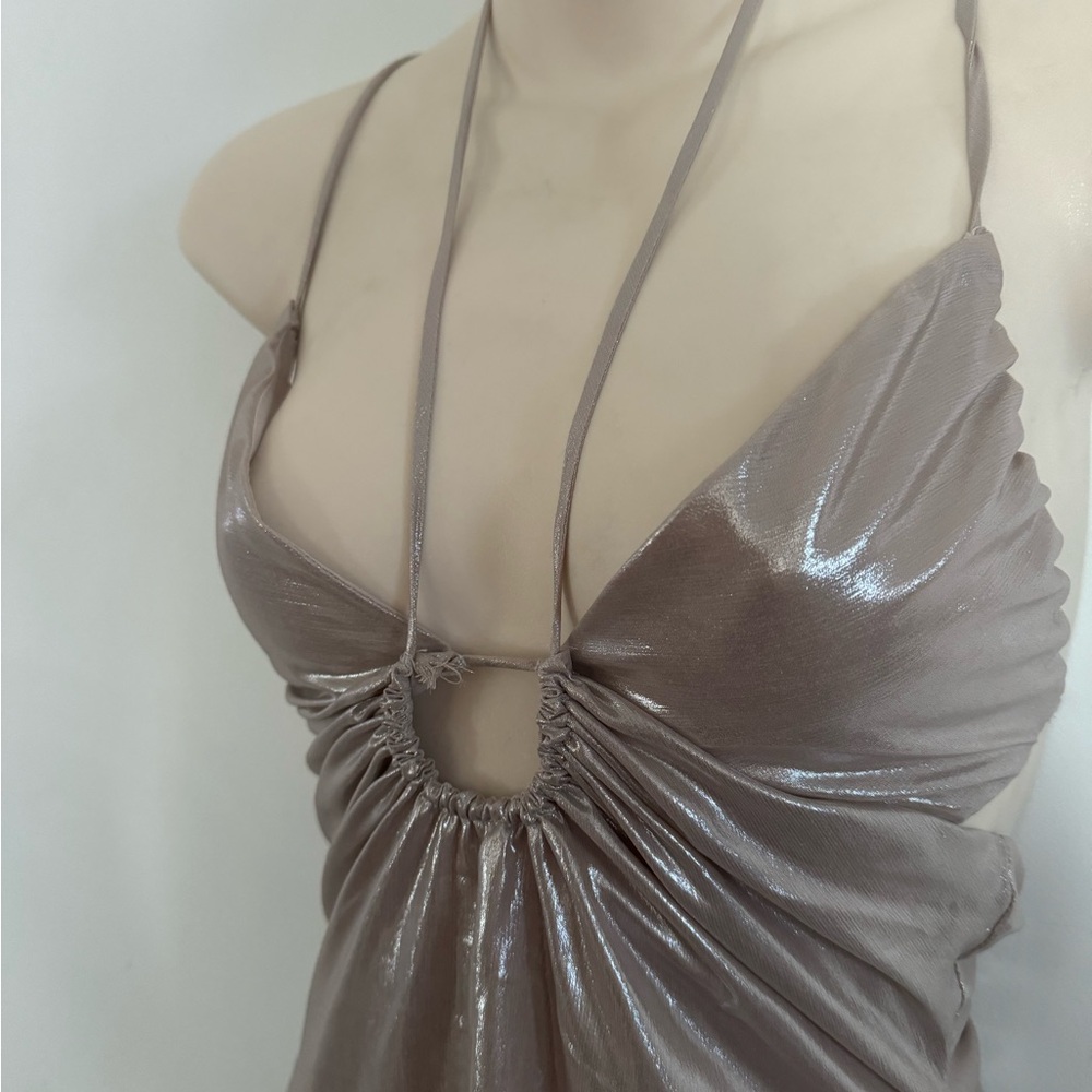House of CB - Lucilla Mini Dress in “Shimmering Beige” - Picture 7 of 9